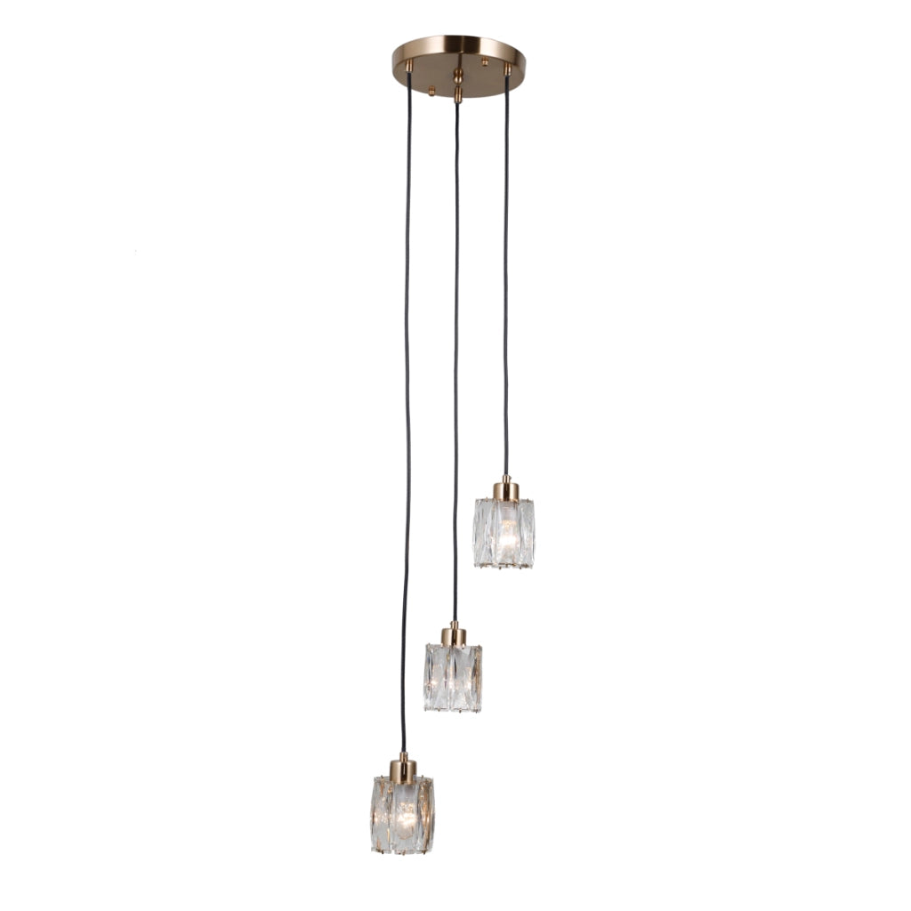 Lampadario rotondo TORNO Italux oro cristallo 3xE14
