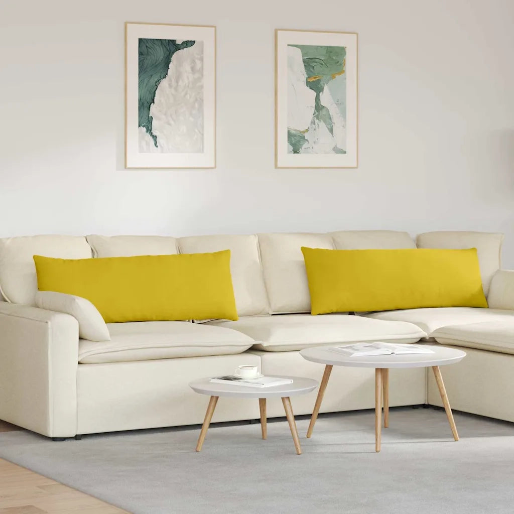 Cuscini da Divano 2 pcs Giallo 120 x 40 cm Tessuto in Cords