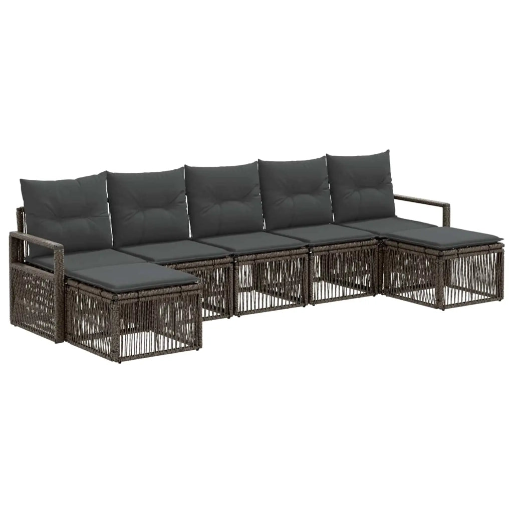 Set Divano da Giardino 7 pcs Grigio polyrattan 3435797