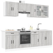 Set Mobili da Cucina 8 pz Kalmar Grigio Sonoma in Truciolato