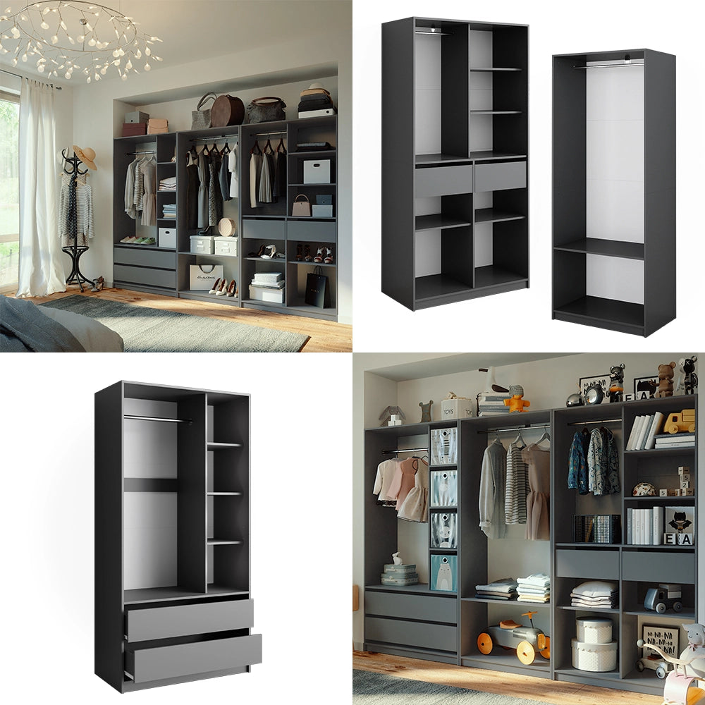 Vicco Armadio Antracite 280 x 200 cm Set di 3