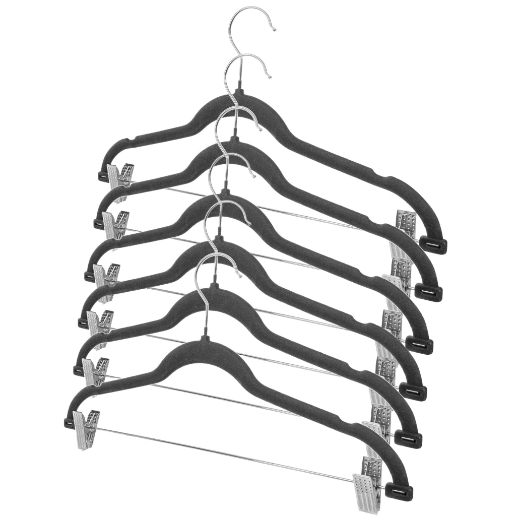 Grucce appendiabiti KADAX con clip per armadio, modello Loft, effetto floccato, confezione da 6 pezzi
