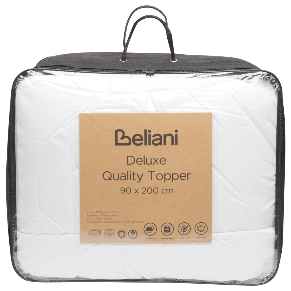 Materasso topper 90x200 cm in cotone Japara e microfibra morbido classico tessuto poliestere
