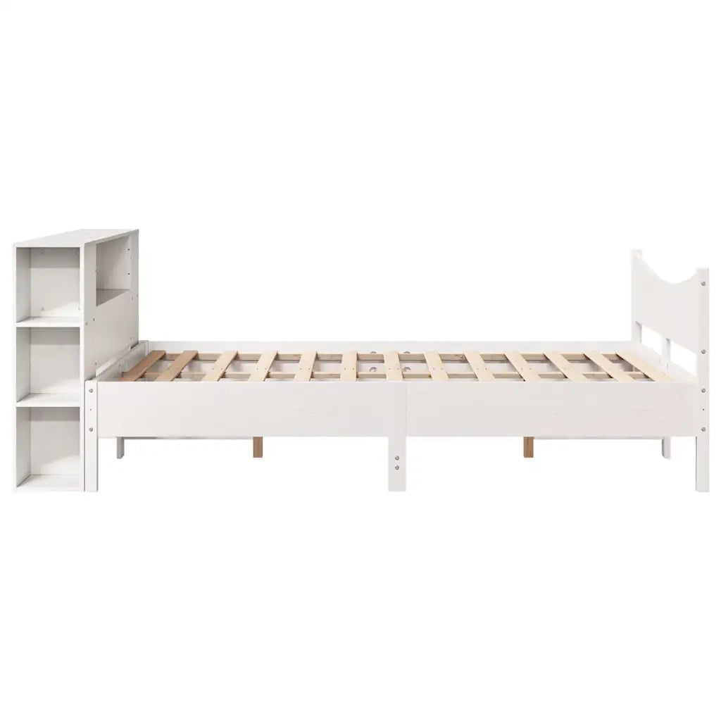 Giroletto senza Materasso-Struttura Letto Bianco 140x200 cm Legno Massello Pino 906545
