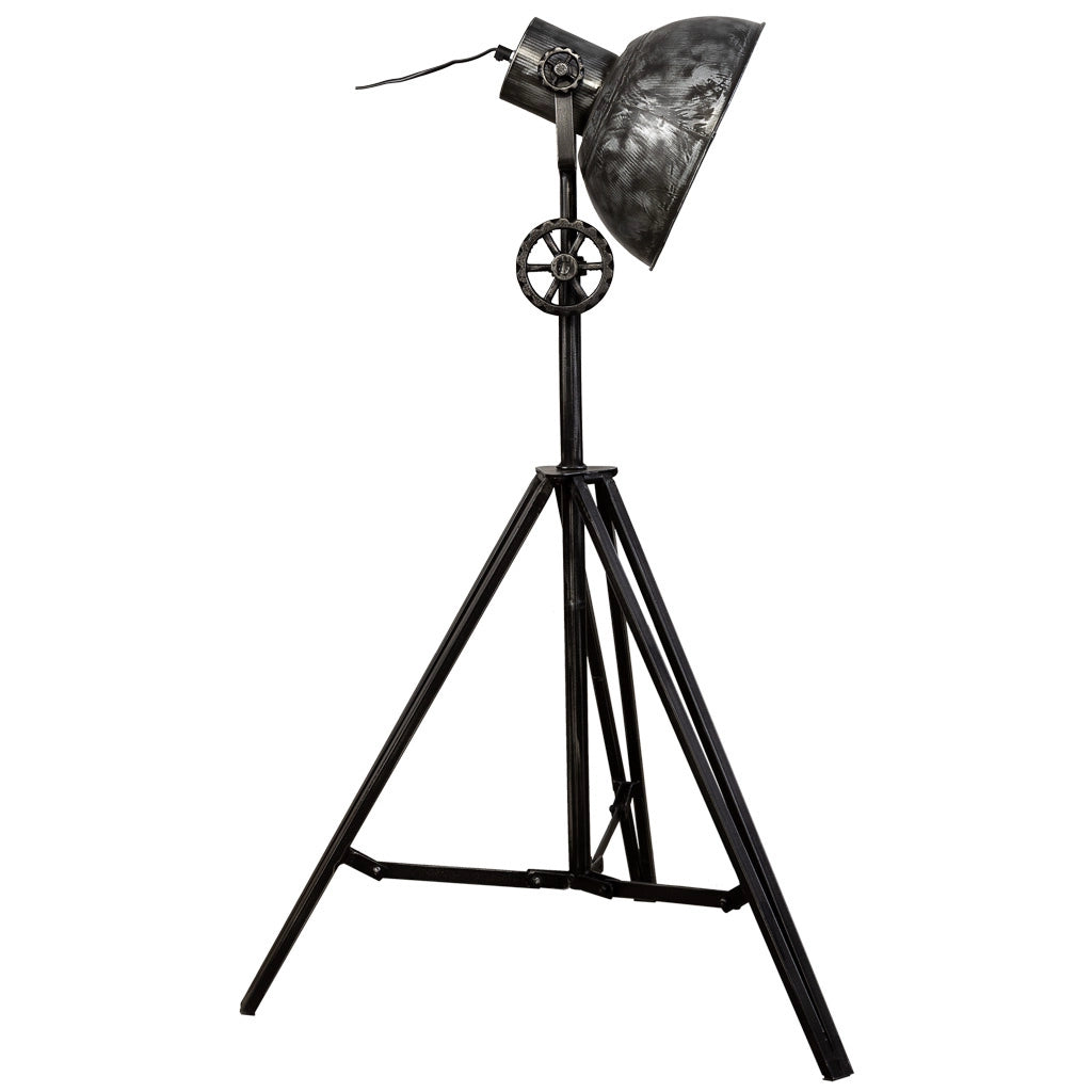 Lampada da terra in metallo nero 30x25x138h