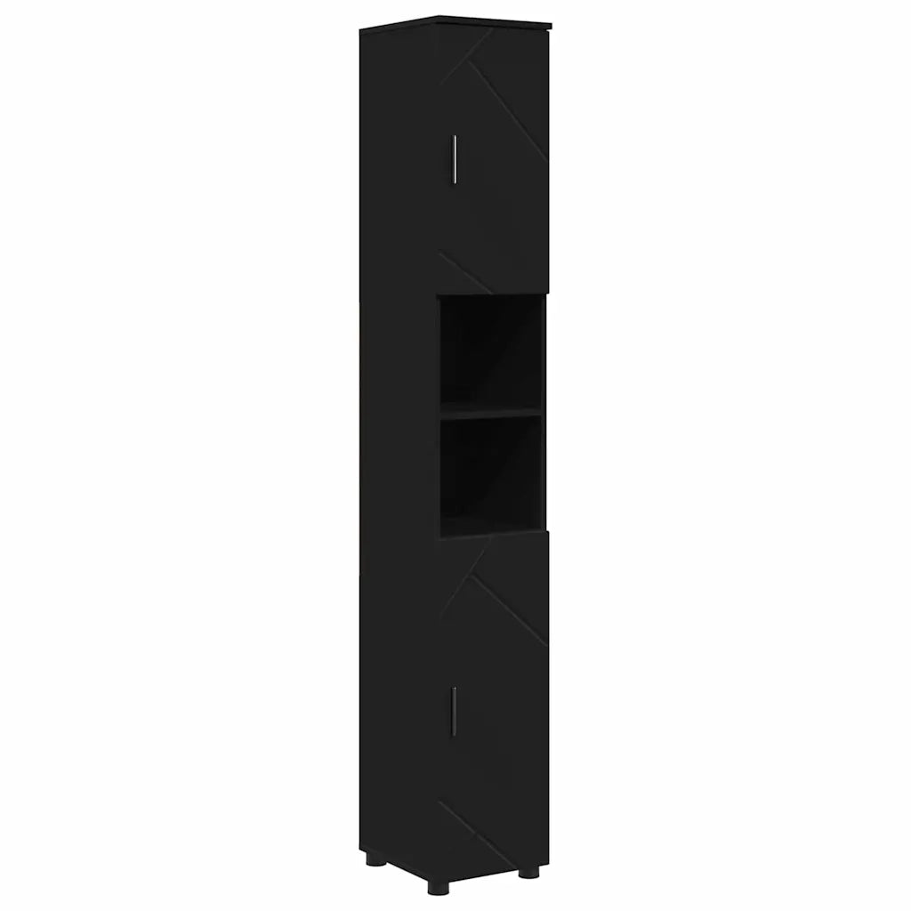 Mobile da Bagno con archiviazione Nero 30 x 35 x 192 cm 883335