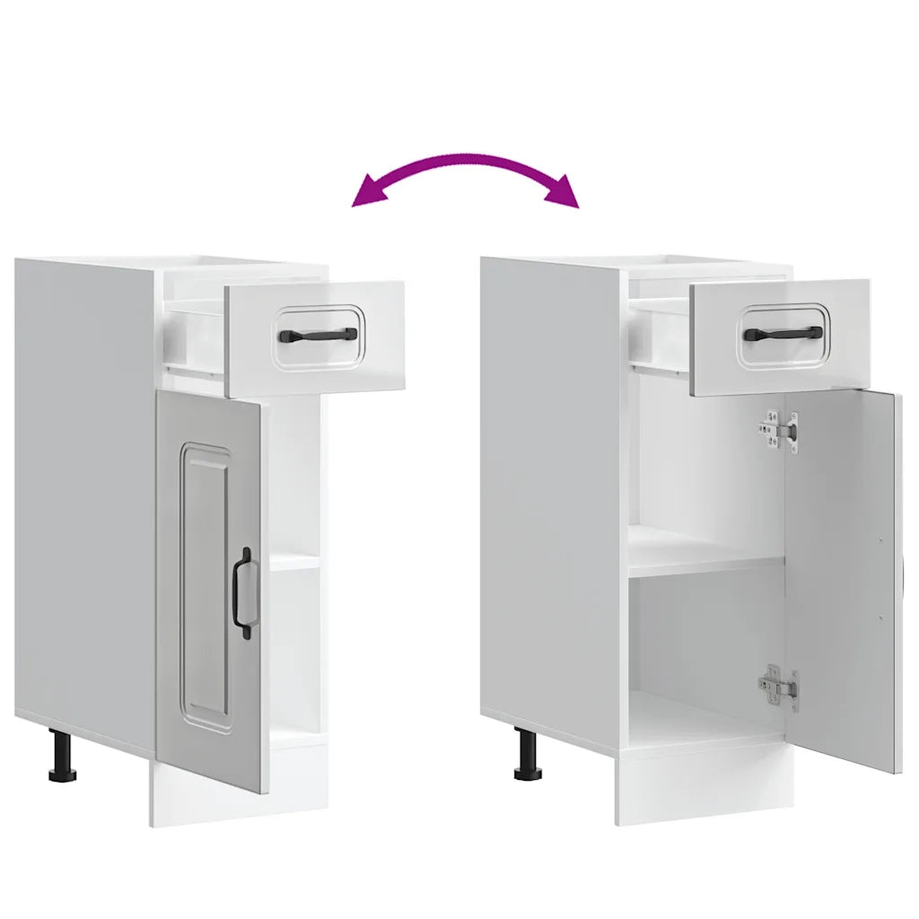 Pensile da cucina | Base da Cucina Kalmar Bianco Lucido in Legno Multistrato