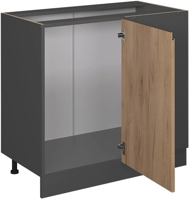 Mobile ad angolo cucina R-Line, Quercia dorata, 86 cm Forma a J, senza piano di lavoro, per la libera combinazione all'interno di sistemi cucina modulari