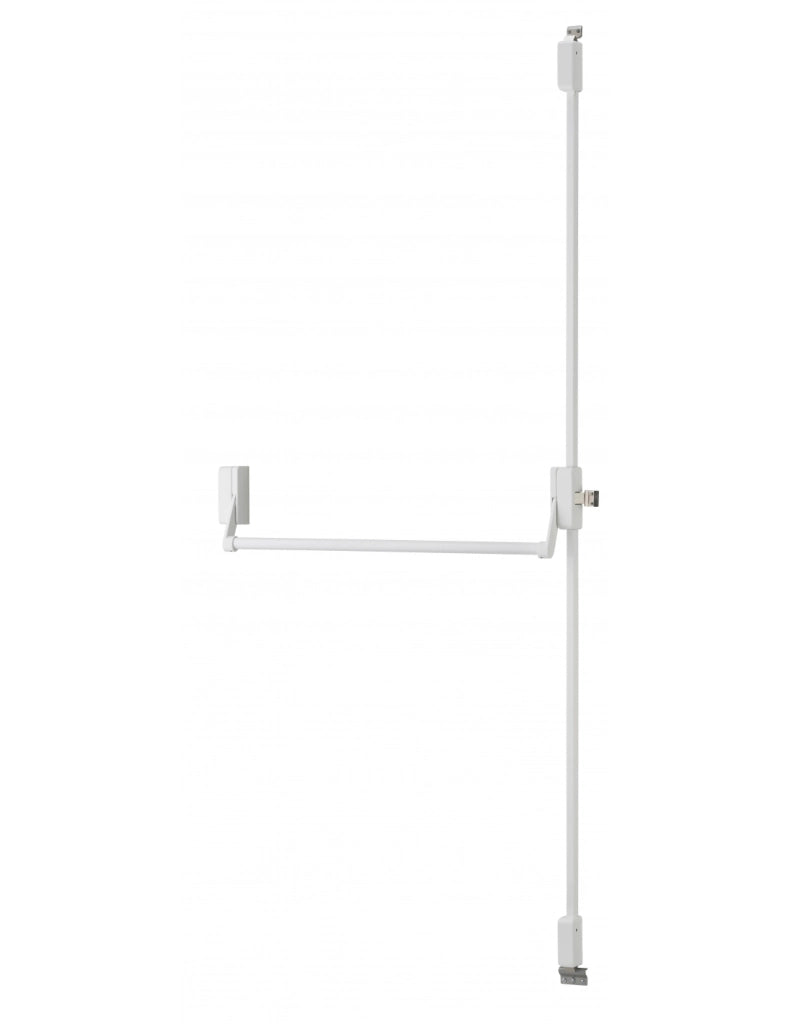 Serratura maniglione antipanico D-Cross per porta d'ingresso 1150mm max, 2/3 punti sopra e sotto, reversibile, bianco - THIRARD