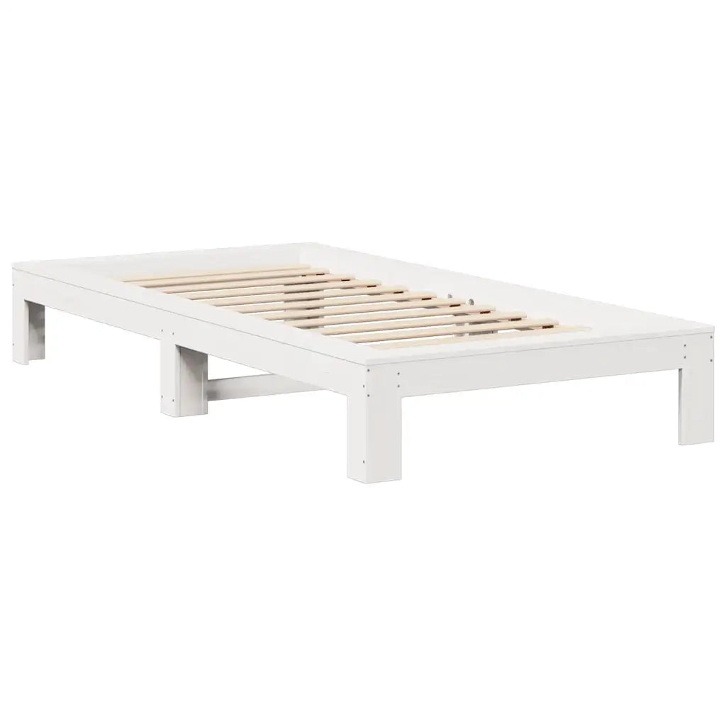 Giroletto senza Materasso Bianco 100x200 cm Legno Massello Pino 3309006