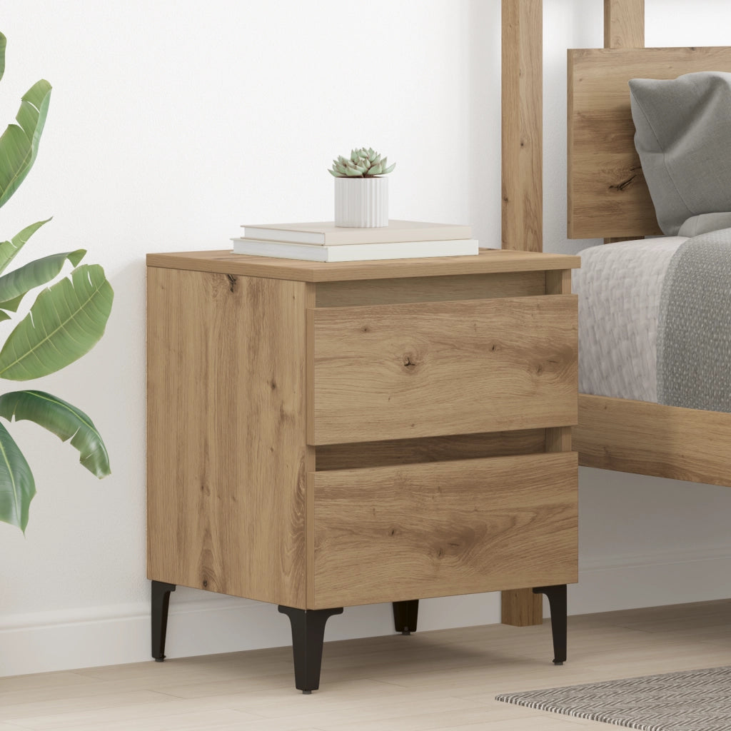 Armadi da letto 2 pz Rovere artigianale 40x35x50 cm Legno ingegnerizzato