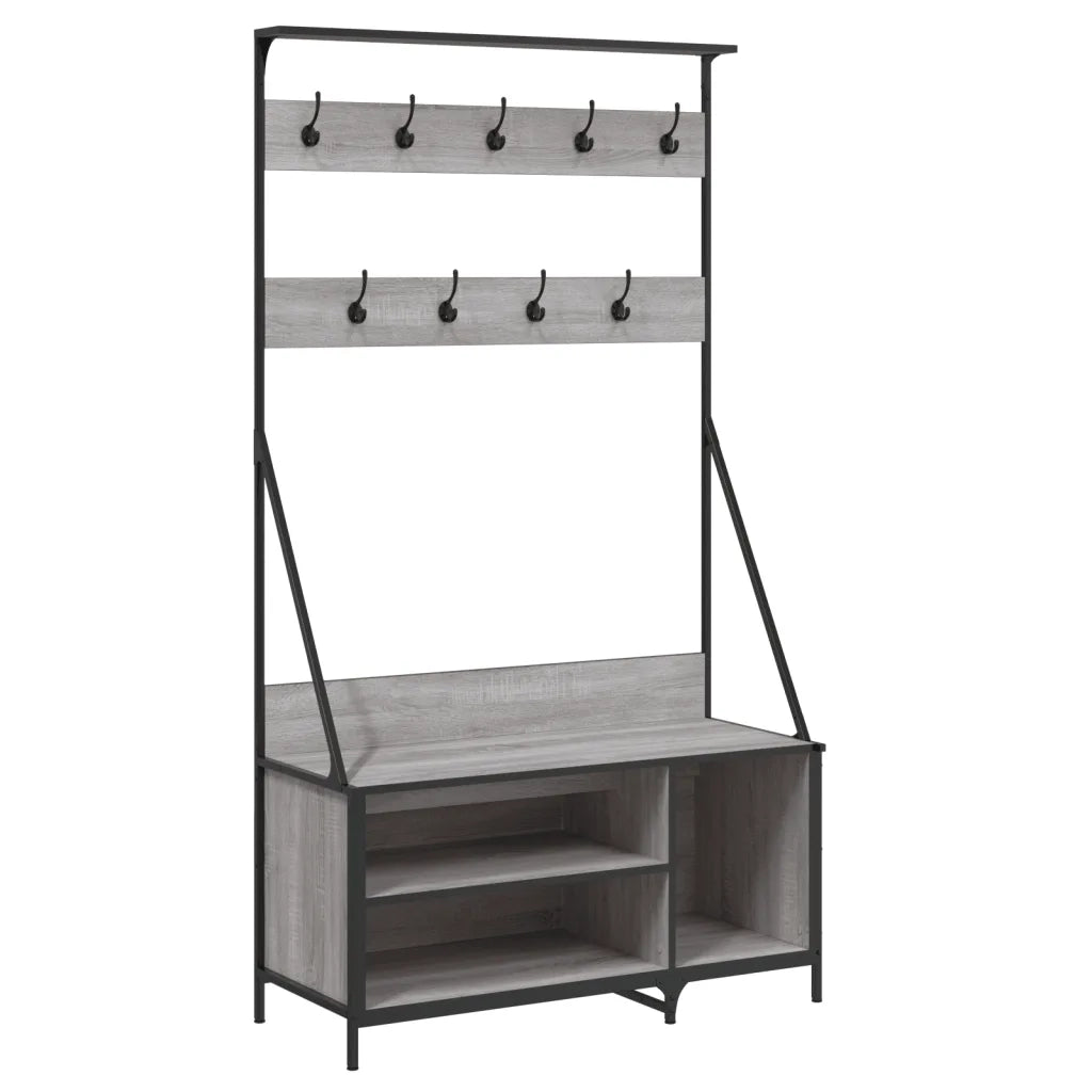 Appendiabiti con Porta Scarpe Grigio Sonoma 100x41x184 cmcod mxl 132311