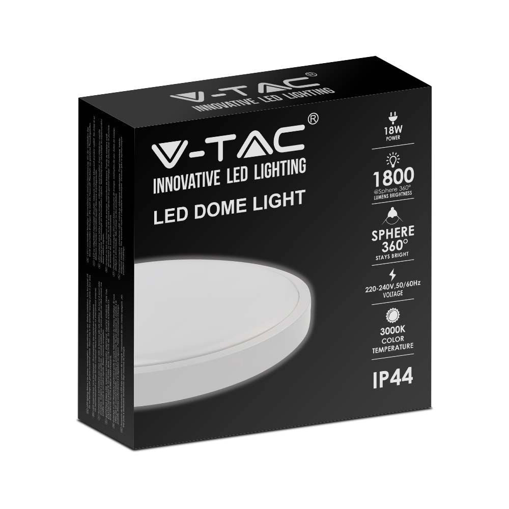 Plafoniera LED V-TAC 18W 4000K 1800lm IP44 bianca