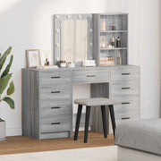 vidaXL Tavolo da Trucco con cassetto 3 pcs Grigio 40 x 41 x 135 cm