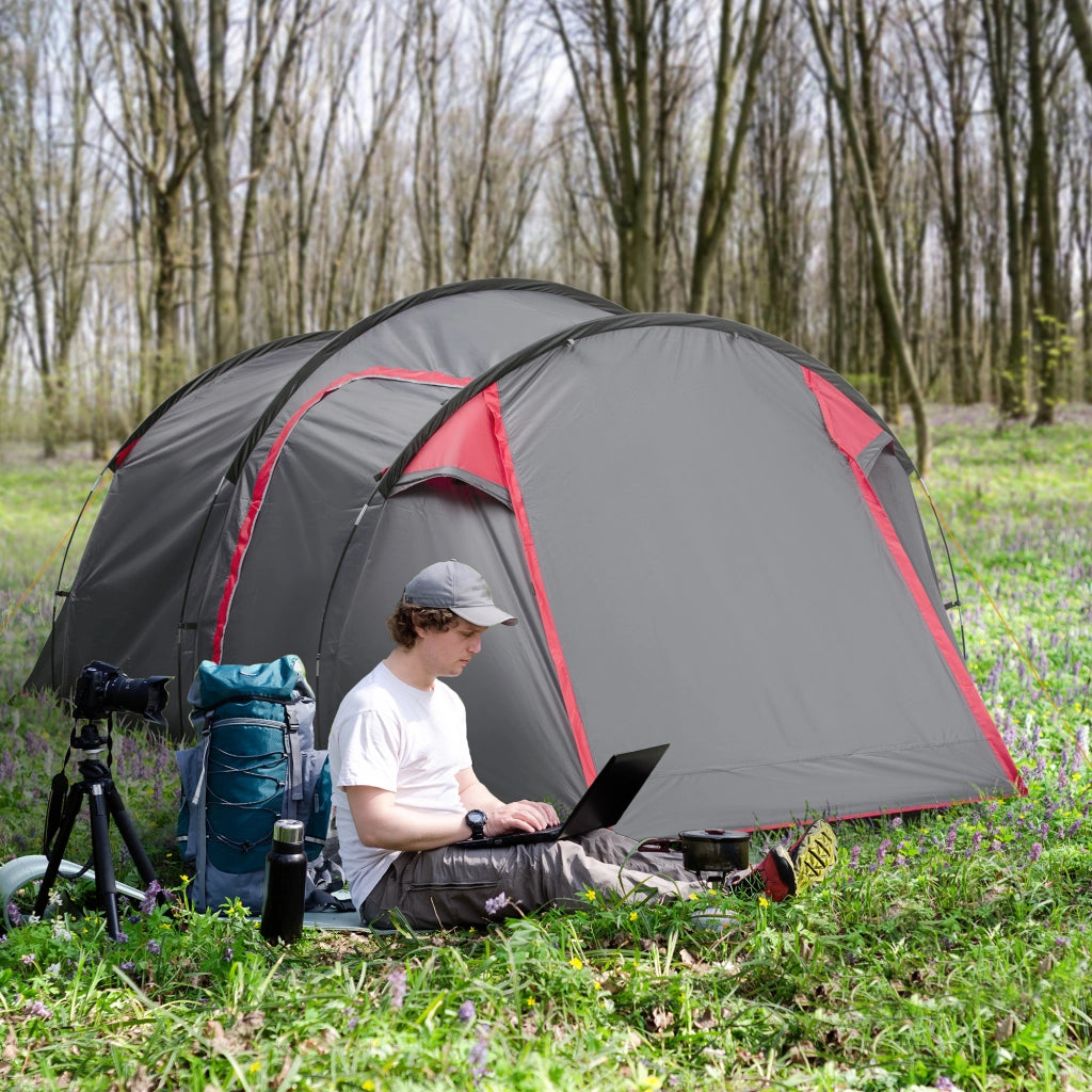 Tenda da campeggio familiare 2-3 persone ¨C zephmum ¨C Grigio/Rosa 4.26x2.06x1.54 m