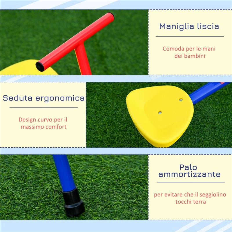 ALTALENA PER BAMBINI DOPPIA A BILICO GIREVOLE METALLO 182X77X63 CM MULTICOLORE