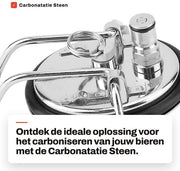 Vasetto di Carbonazione con Pietra di Carbonazione Integrata - Coperchio Keg - Acciaio Inossidabile - Sigillatura in Silicone - Carbonazione Rapida - Adatto per Vasi Corny - Coperchio Keg