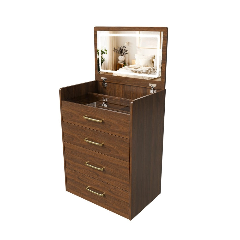 Tavolo Trucco con Specchio e 3 Cassetti ¨C Xylo ¨C Vetro, 60x40x118 cm