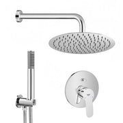 Set doccia tondo con braccio 40 soffione 25  kit doccia e miscelatore cromo Grohe Bauedge