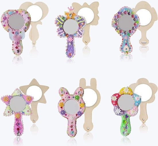 Specchi in Legno - 20 Pezzi - Decorativi - Legno - Attività Artigianali - Bambini - Fai da Te - Pittura - Decorazioni Scrivania - Festa Tematica - Carnevale