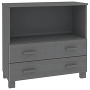 Credenza | Madia | Buffet da pranzo | Armadio da pranzo HAMAR Grigio Scuro 85x35x80 cm Legno Massello di Pino