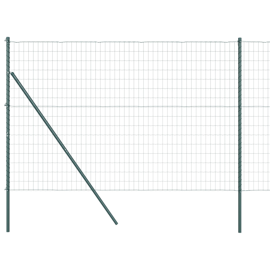 Recinzione Euro con 7 post 1,5x10 m Acciaio zincato Verde