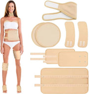 Kit di confezione riciclabile di olio di ricino - 8 pezzi, Biologico, per addome, ginocchia, coscia, vita, polso, petto, dolori muscolari - Con confezione di olio di ricino per avvolgere.
