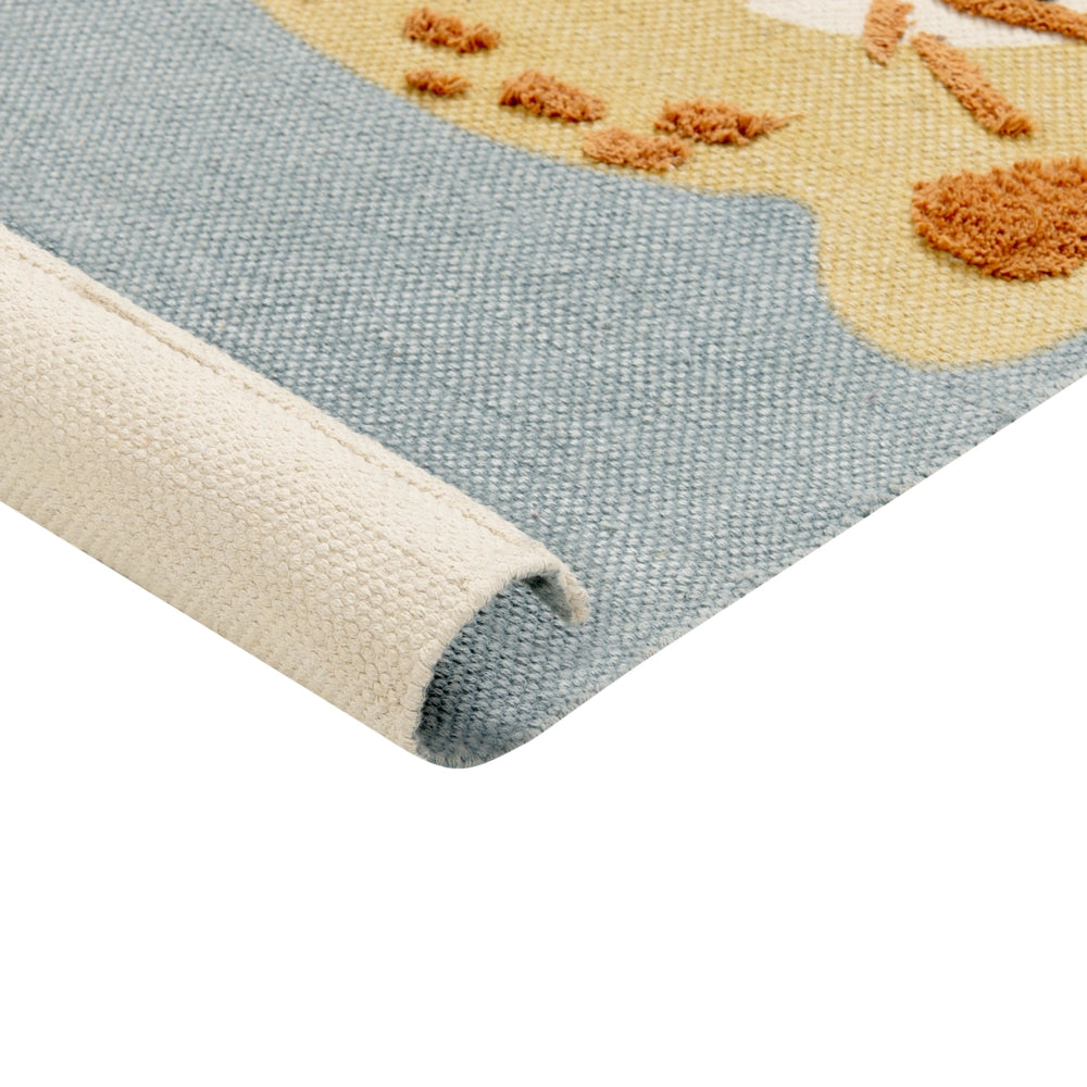 Tappeto per la cameretta dei bambini con stampa leopardata 80 x 150 cm Giallo e grigio