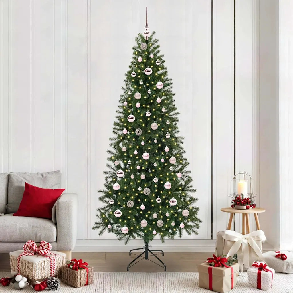 Albero di Natale | Decorazioni natalizie artificiale con 300 LED Verde 210 cm PE e PVC