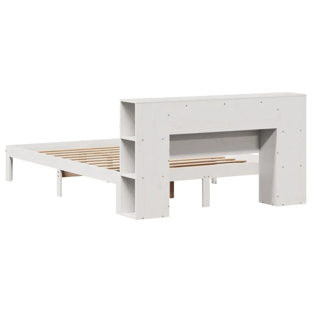 Letto Libreria senza Materasso Bianco 140x200 cm Legno di Pino
