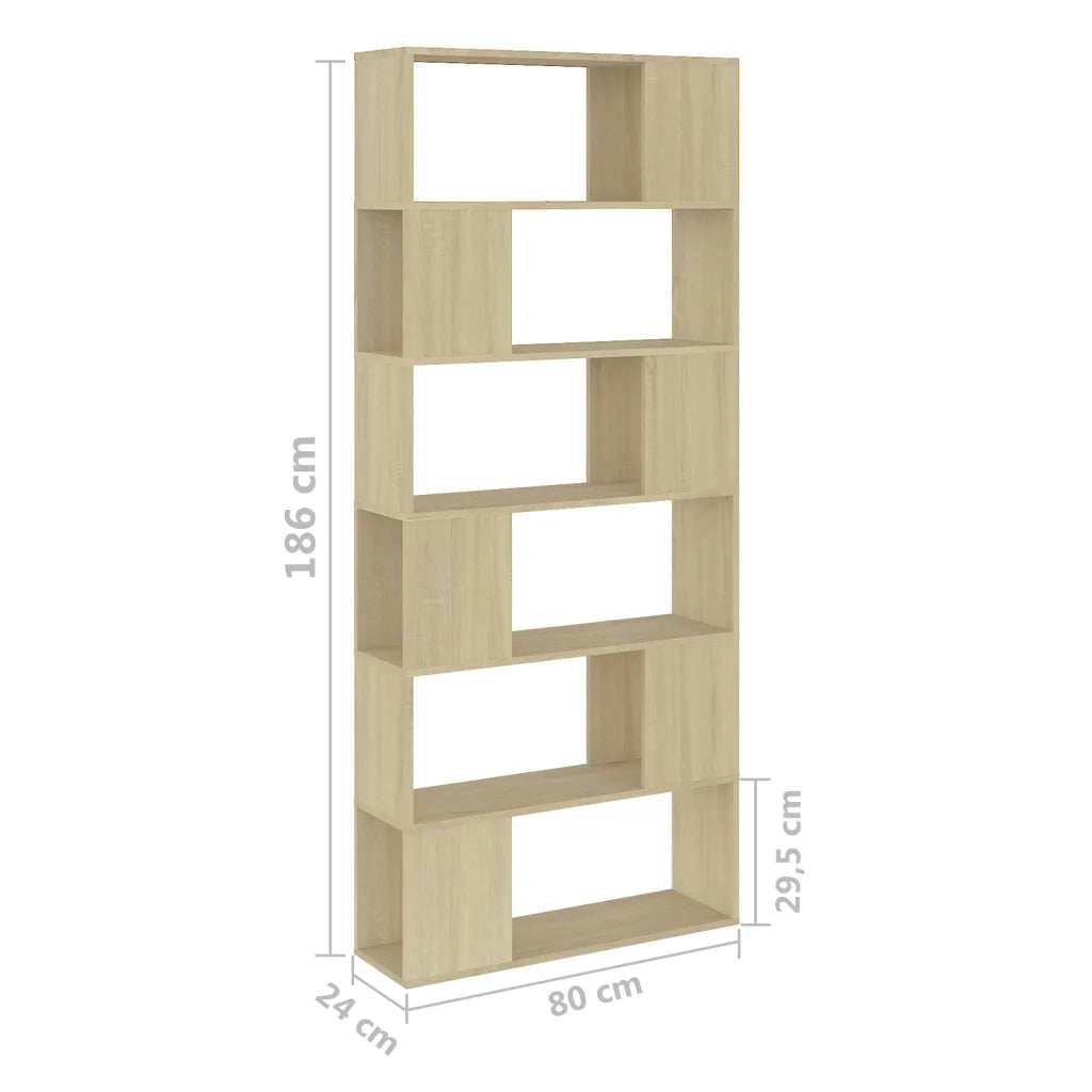 Libreria/Divisorio Rovere Sonoma 80x24x186 cm in Truciolato 809155