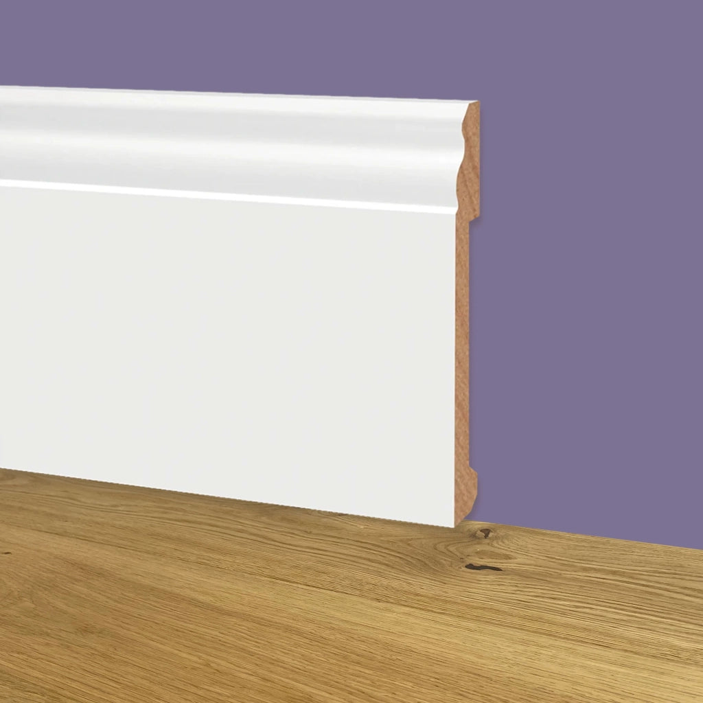 90ML bancale di Battiscopa DUCALE in POLIMERI EqualWood HI-TEC 120x15x2000mm - BIANCO