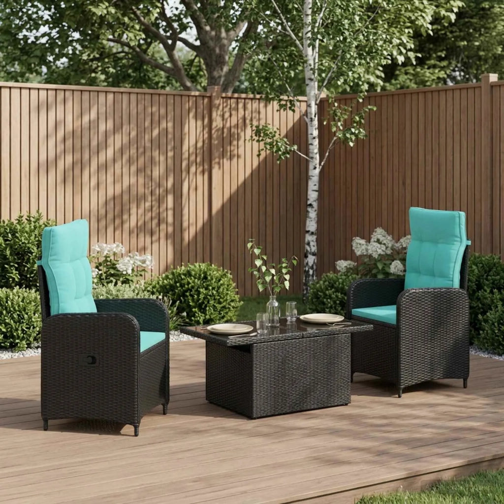 Set da pranzo per esterni 3 pz polyrattan 3422404