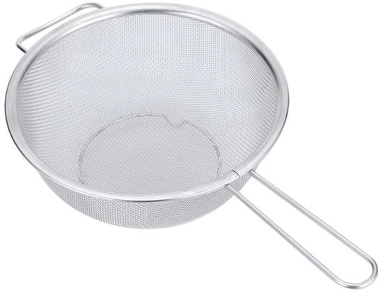 Vergiet fijnmazig con maniglia robusta - Diametro 19,5 cm - Accessorio da cucina - Ideale per lo sciacquio e lo struzzo degli ingredienti