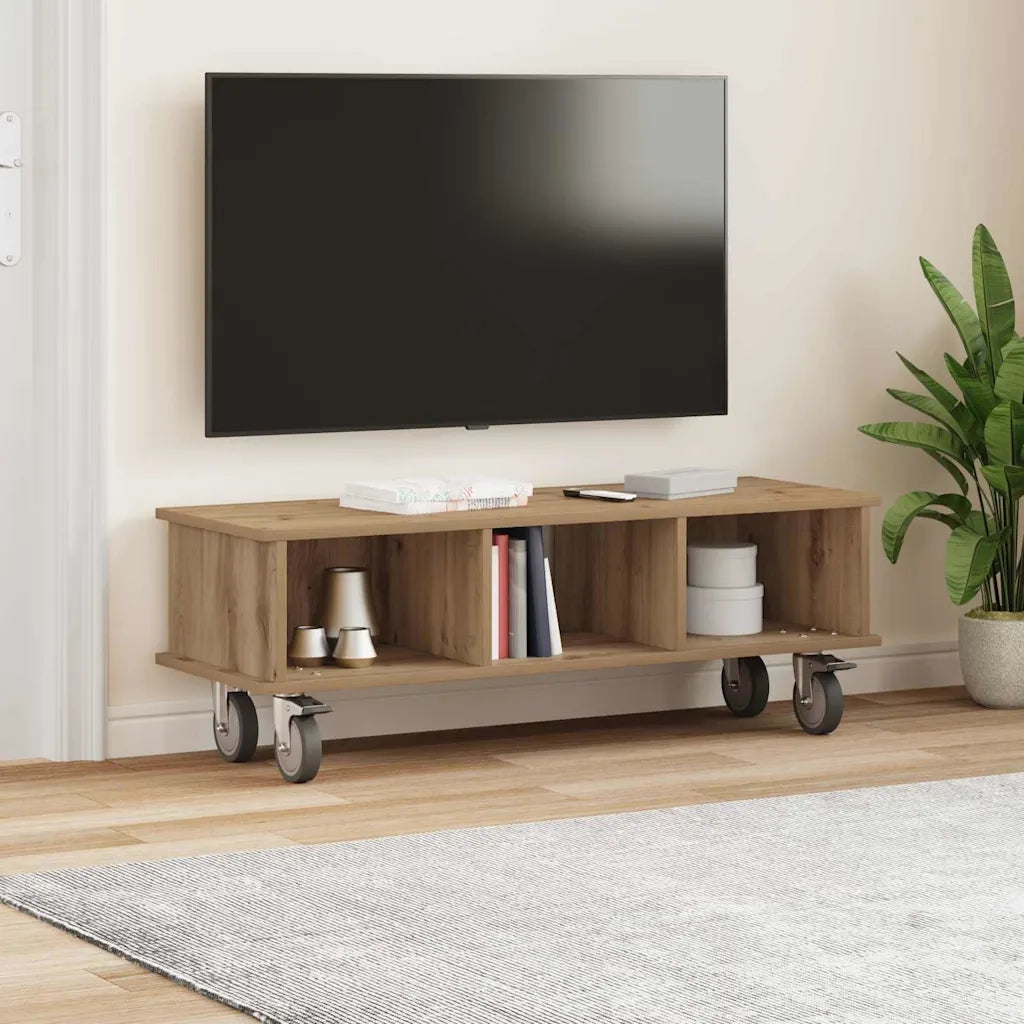 Supporto TV 100 x 35 x 35 cm Rovere artigianale 891039