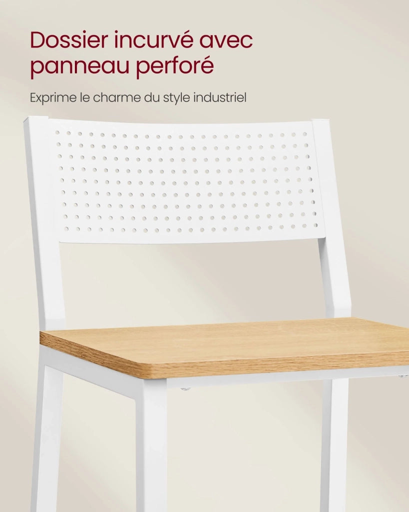 Set di 2 sgabelli da bar seggioloni sedie da cucina/sala da pranzo stile industriale beige 12_0007750