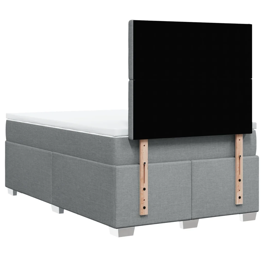 Giroletto a Molle con Materasso Grigio Chiaro 120x200cm Tessuto