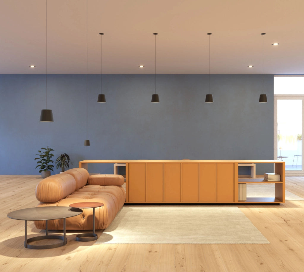 Lievo Lampada a sospensione XL Space 15 15W LED Nero Opaco 2700K/3200K/4000K CRI>93 38º - Design Modulare per Illuminazione d'Accento Interna