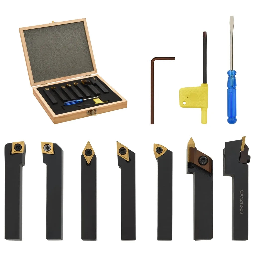 Set di Utensili Indicizzabili per Tornitura 12 pz 12x12 mm 80mm CFW8746751
