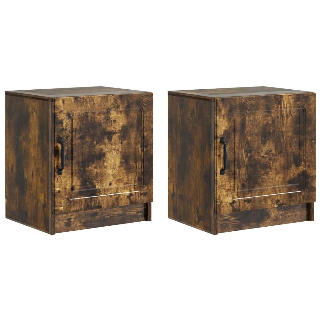 Armadio da Notte 2 pcs Rovere Fumo 43 x 34,5 x 47 cm