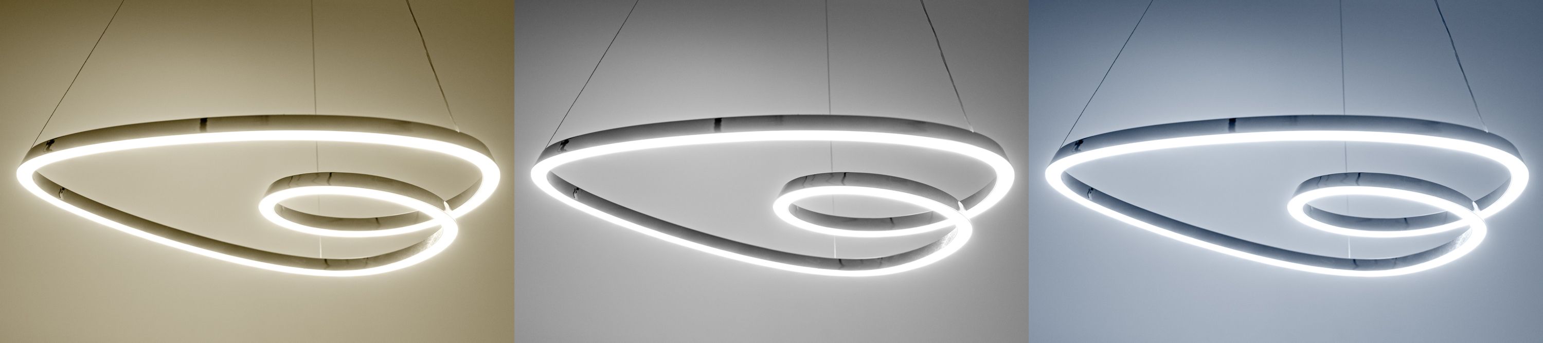 Lampada Da Soffitto Pensile Ring Moderno Led+telecomando App798-cp Chrome