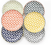 Set di 6 piatti dessert mini - Ø 15 cm - piatti da insalata in porcellana - piatti da colazione colorati - piatti da diner mini - per pasta frutta pane