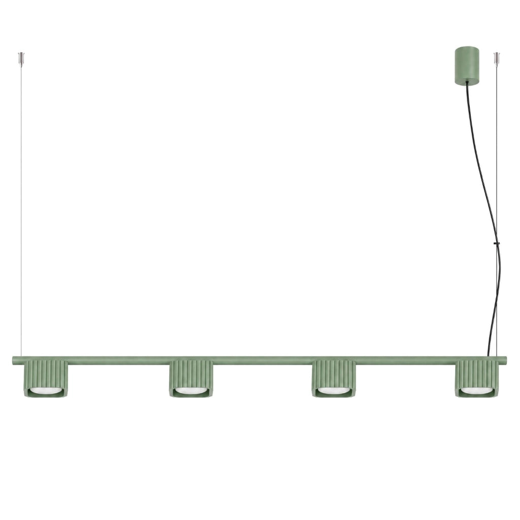 Lampadario RIFF 4 verde salvia Gx53