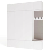 Guardaroba HAGA IV 3sz1w bianco 3x armadio + appendiabiti per ingresso
