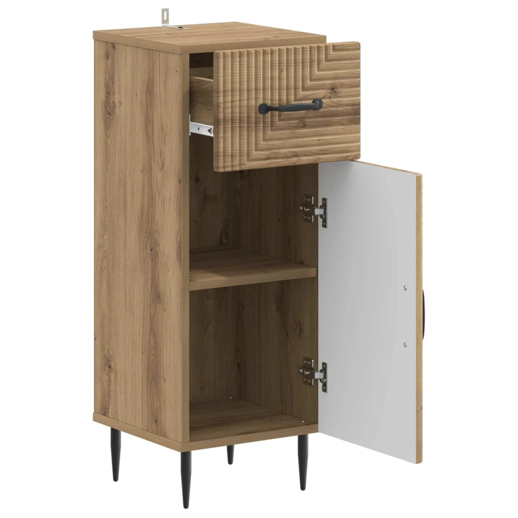 Mobiletto da Bagno HAARLEM Rovere Artigianale 30 x 31 x 80 cm 896834