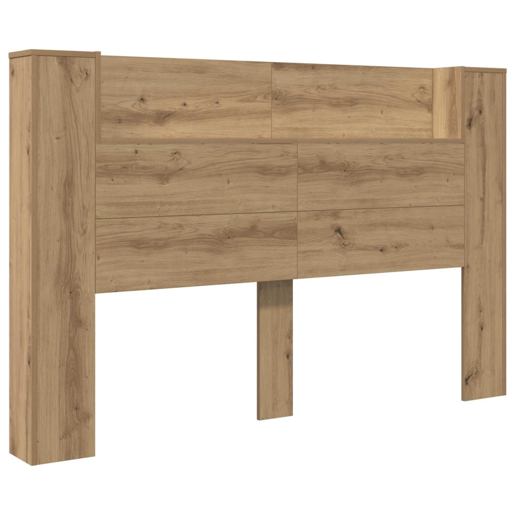 Testiera | Testata con Mobile e LED Rovere Artigianale Legno multistrato