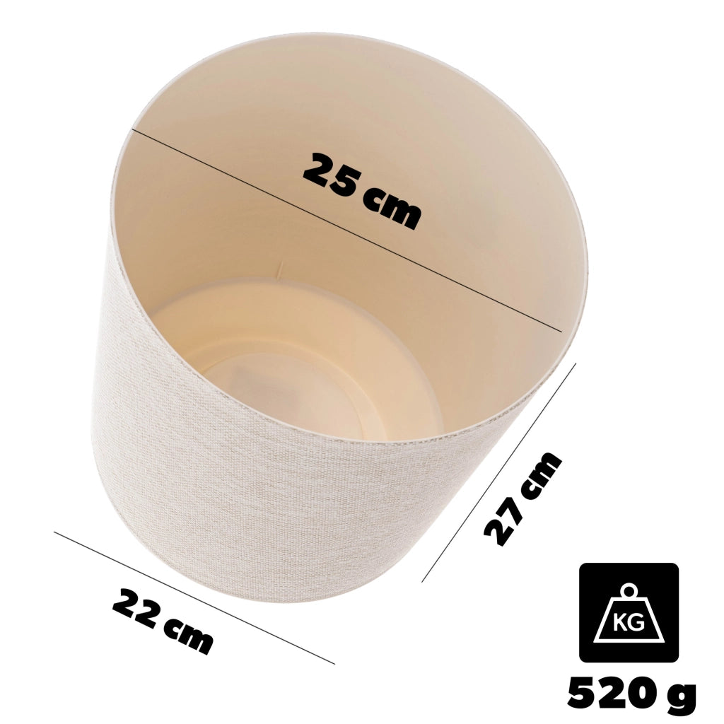 Vaso da fiori KADAX, vaso da fiori, coperchio in plastica, crema, 25 cm