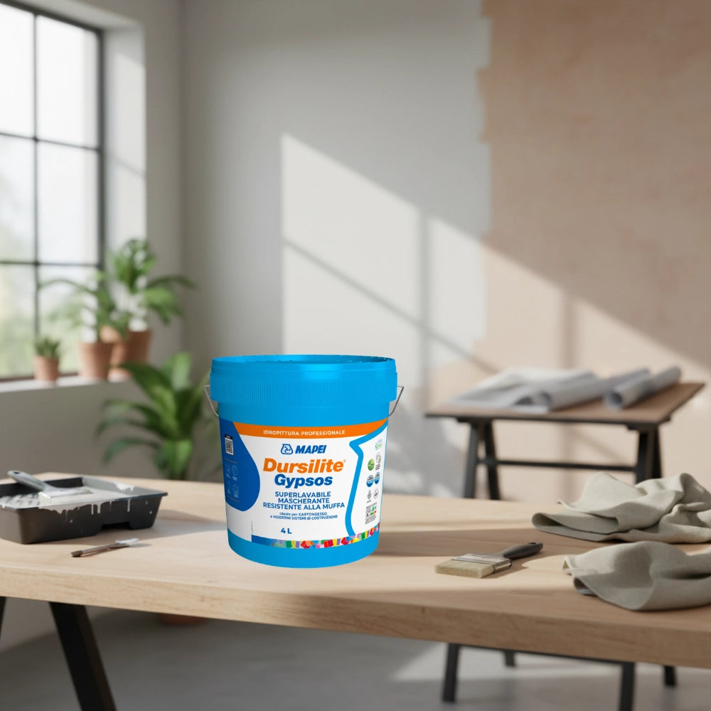 Dursilite gypsos 4 l idropittura antimuffa superlavabile per cartongesso