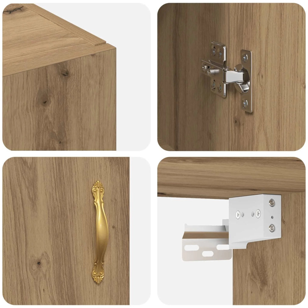 Armadietto a muro Rovere artigianale 69,5 x 34 x 90 cm 879511