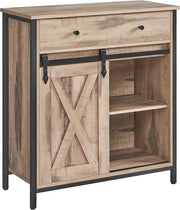 Cassettone con Porta Scorrevole - Armadio di Stile Rurale per Salotto e Cucina - 30 x 70 cm